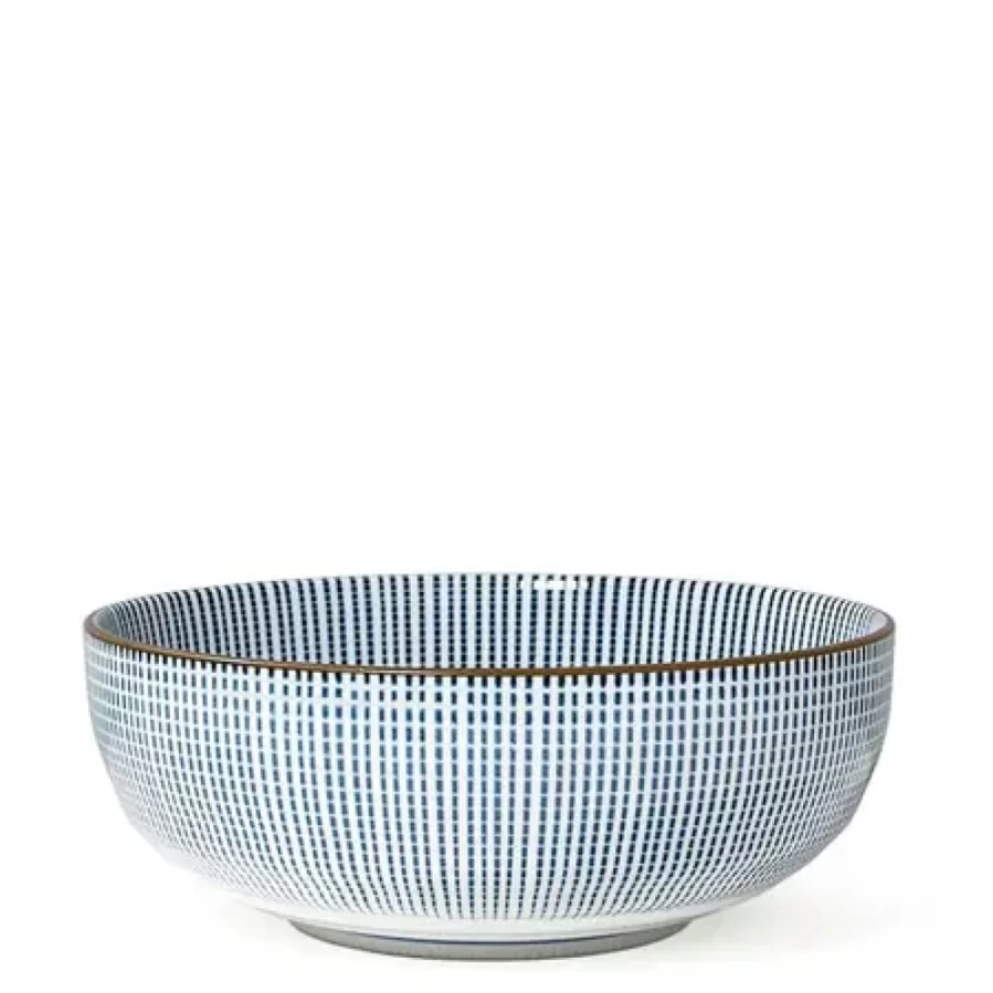 Miya Company Sendan Tokusa 6.75-Inch Shallow Ceramic Bowl – Handcrafted Japanese Tableware