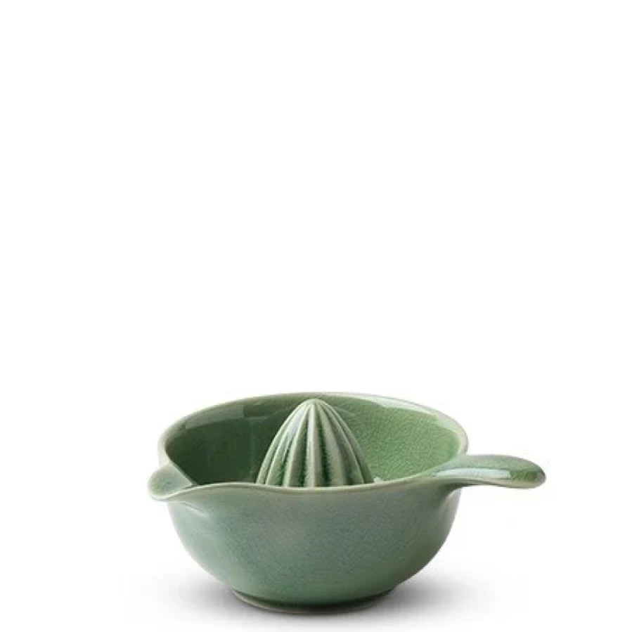 Miya Company Celadon Green 4.5-Inch Ceramic Juicer – Handcrafted Fruit Press for Fresh Citrus & Lemon Squeezing