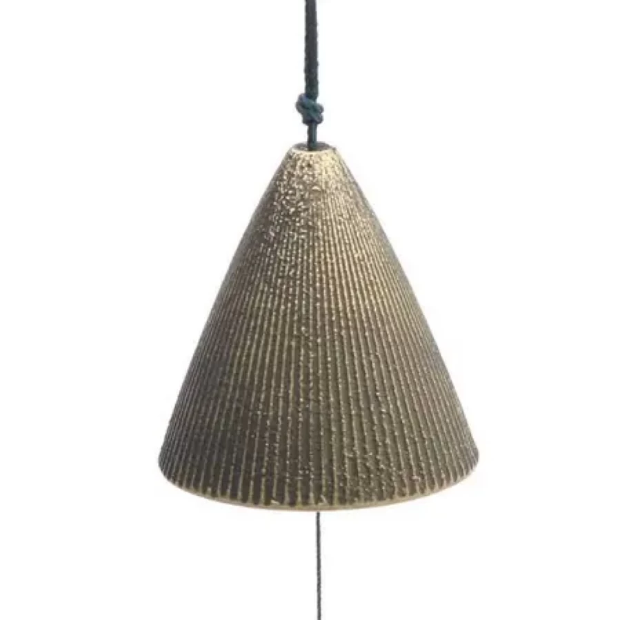 Miya Company Gold Ribbed Cone Wind Chime 2" - Elegant Outdoor Decorative Wind Chime for Garden and Patio