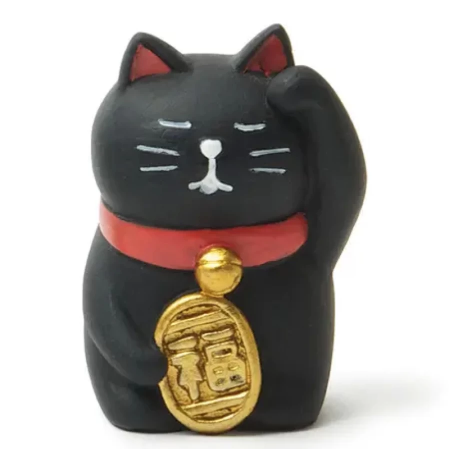 Miya Company Lucky Fortune Cat Figurine - Handcrafted Decorative Statue for Good Luck & Prosperity
