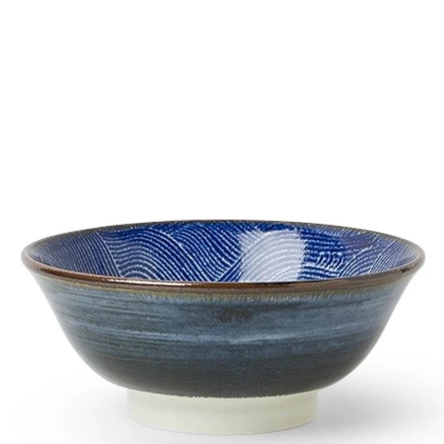 Miya Company Aranami 8.25-Inch Ceramic Bowl – Handcrafted Japanese-Style Serving Dish