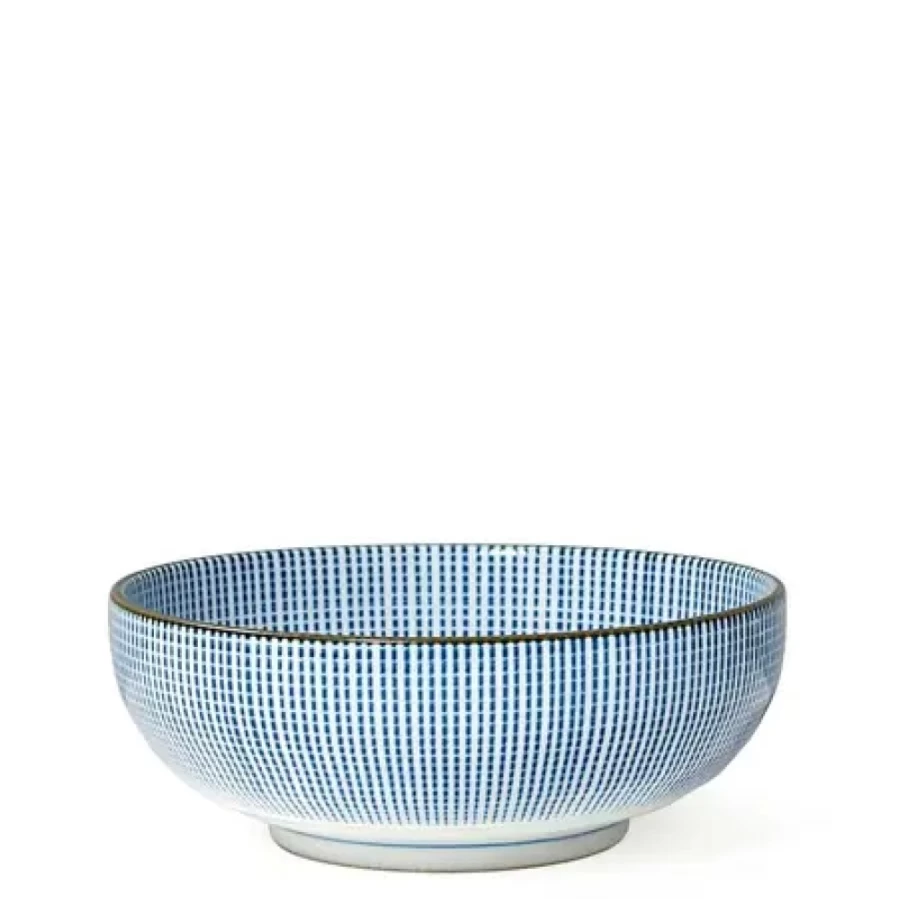 Miya Company Sendan Tokusa 5.5-Inch Handcrafted Shallow Ceramic Bowl for Japanese Dining