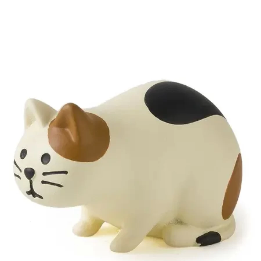 "Miya Company Curious Calico Cat Figurine - Handcrafted Collectible Statue"