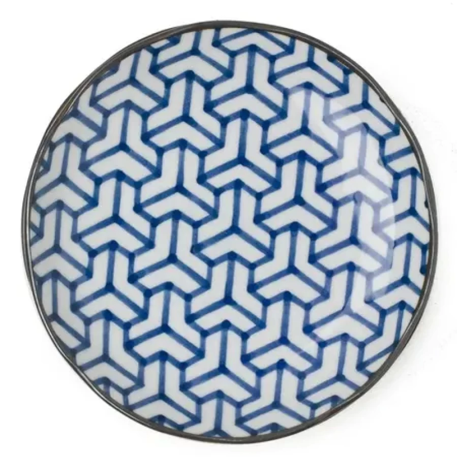 Miya Company 6.5" Kumi Kikkou Decorative Ceramic Plate - Traditional Japanese Design