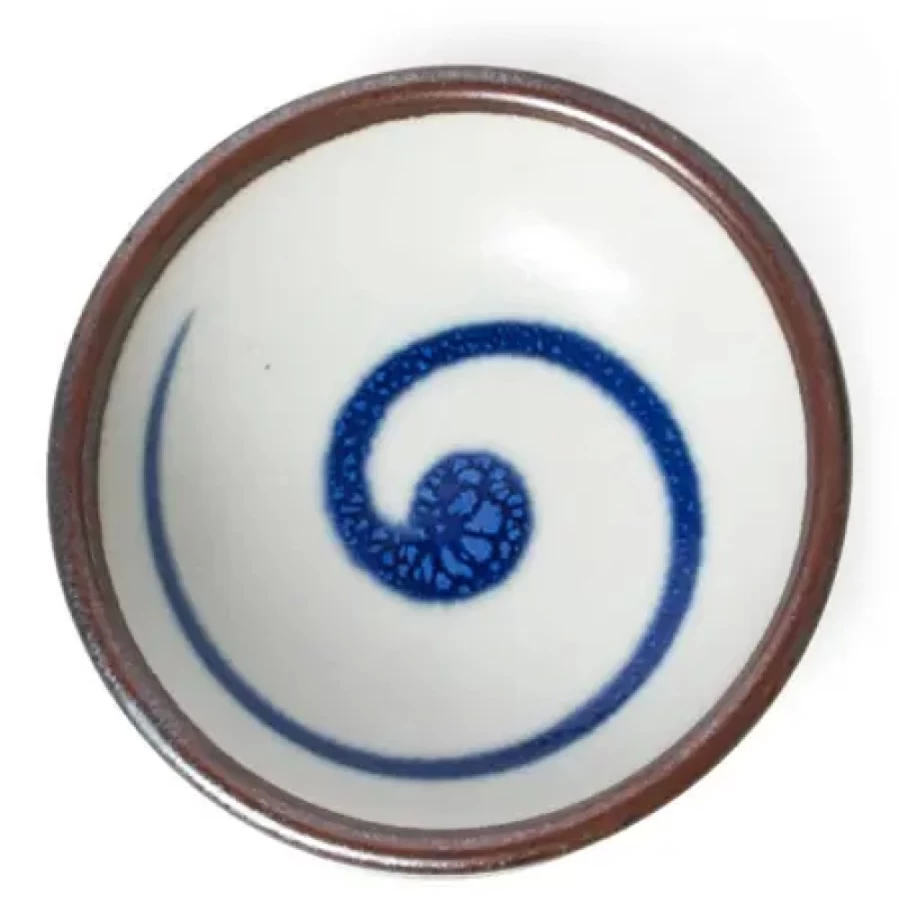 Miya Company Cobalt Swirl 3.25 Inch Ceramic Sauce Dish – Handcrafted Decorative Appetizer Plate