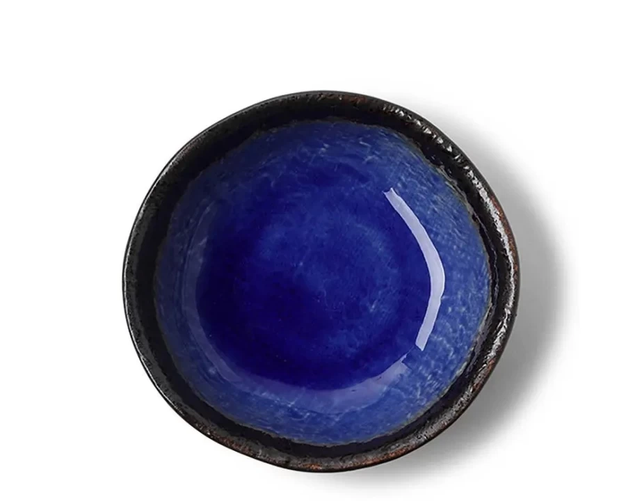 Miya Company 5" Cobalt Blue Ceramic Shallow Bowl - Handcrafted Decorative Serving Dish