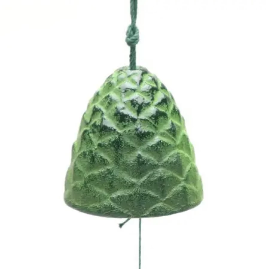 Miya Company Green Pine Cone Wind Chime 1-5/8" Outdoor Garden Decor
