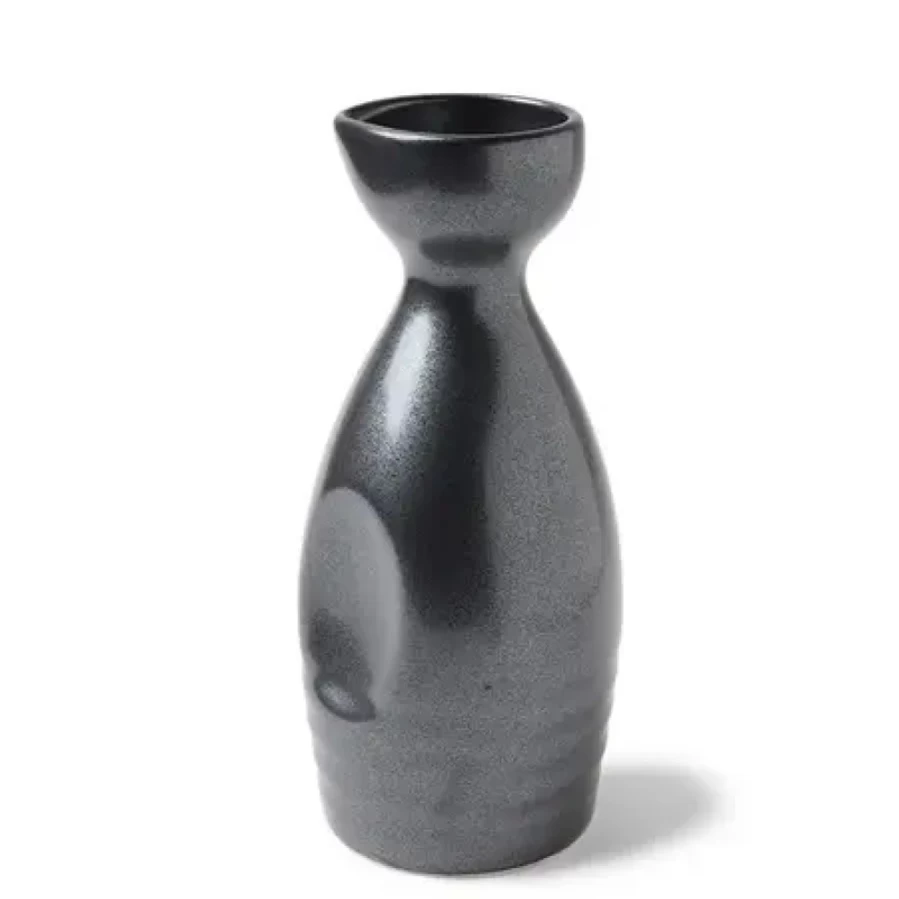 Miya Company Iron Glaze 10 Oz. Ceramic Sake Bottle - Traditional Japanese Design for Premium Sake Serving