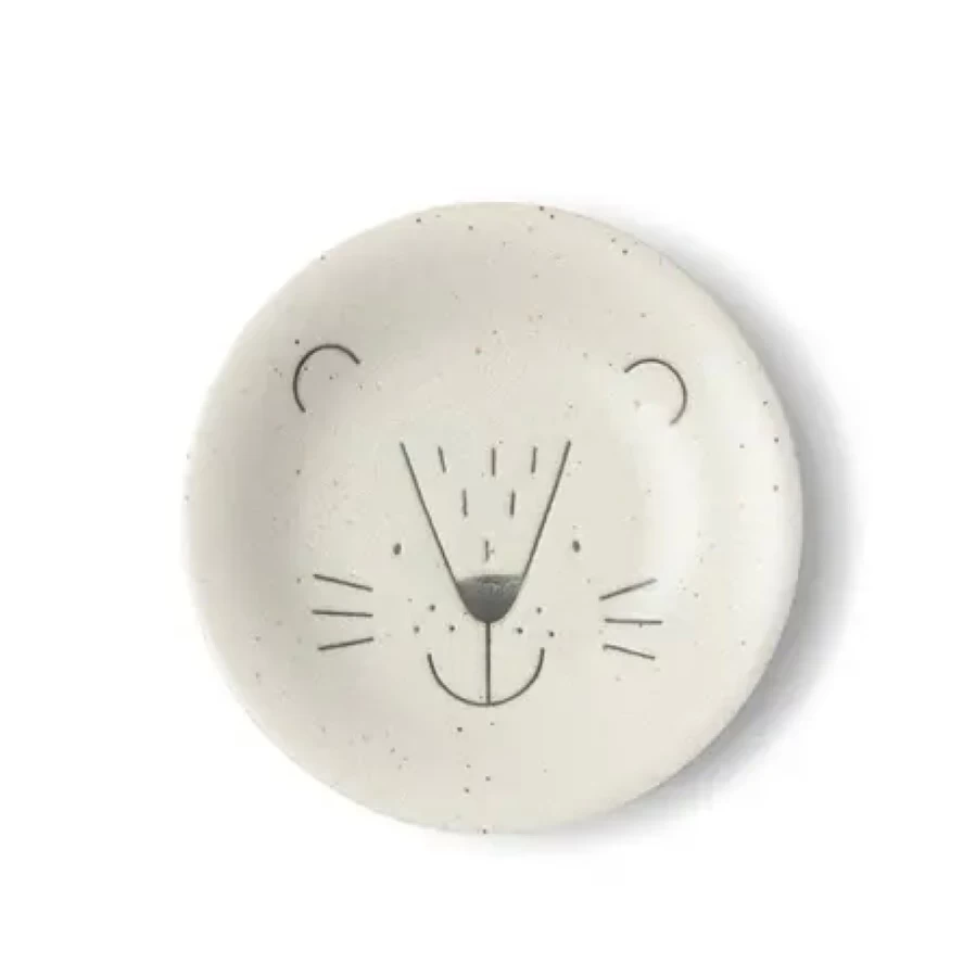 Miya Company Mogu Mogu 6.5 Inch Lion Design Kids Plate - Durable, BPA-Free Melamine Dish for Children
