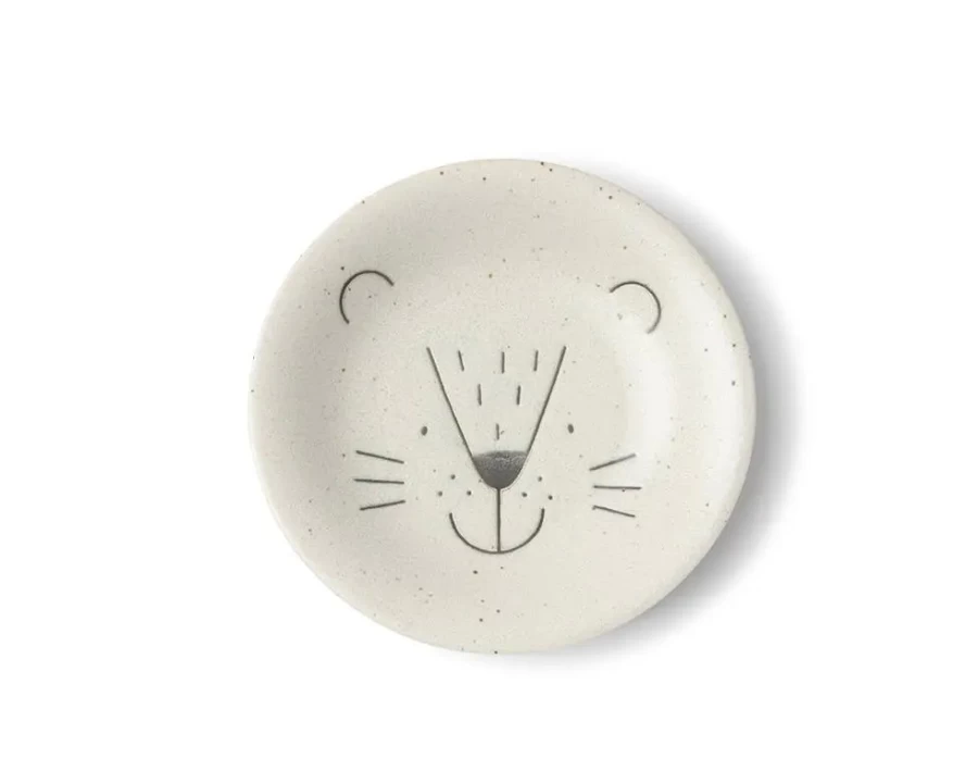 Miya Company Mogu Mogu 6.5 Inch Lion Design Kids Plate - Durable, BPA-Free Melamine Dish for Children