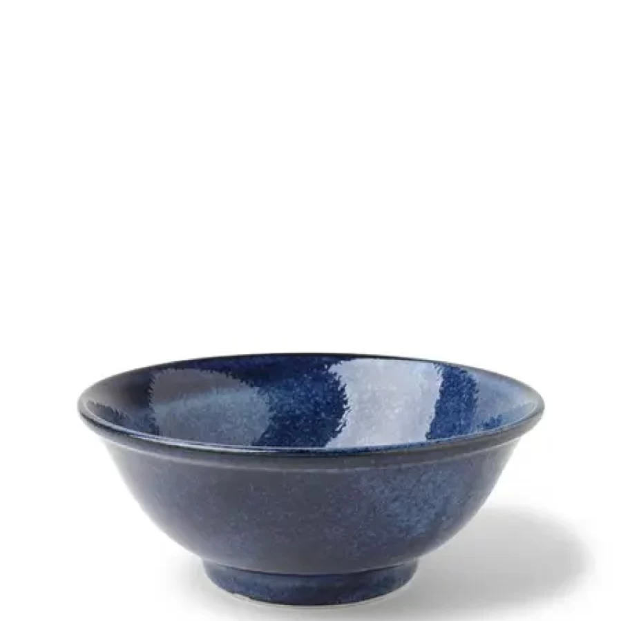 Miya Company Namako Blue Ceramic Bowl 8.5 Inch - Handcrafted Japanese Style Dining Bowl