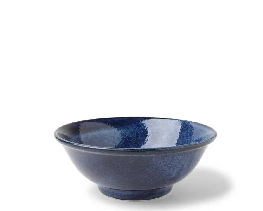 Miya Company Namako Blue Ceramic Bowl 8.5 Inch - Handcrafted Japanese Style Dining Bowl