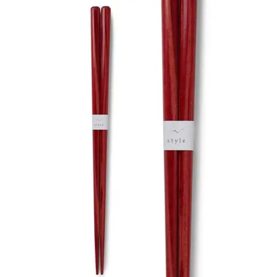"Premium Red Wooden Chopsticks - Elegant Dining Utensils by Miya Company"