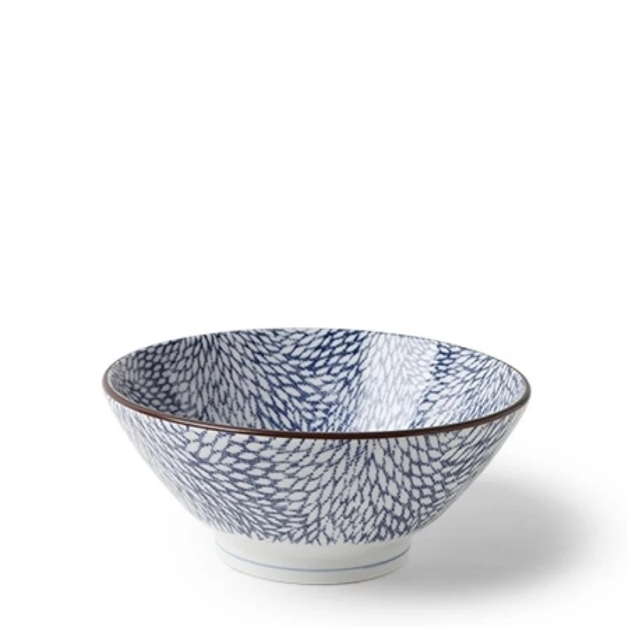 Miya Company Aizome Mums 6.75 Inch Ceramic Bowl – Handcrafted Japanese Style Dining & Serving Dish