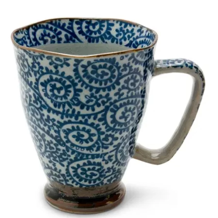 Miya Company Tako Karakusa Japanese Design 12 Oz Ceramic Coffee Mug
