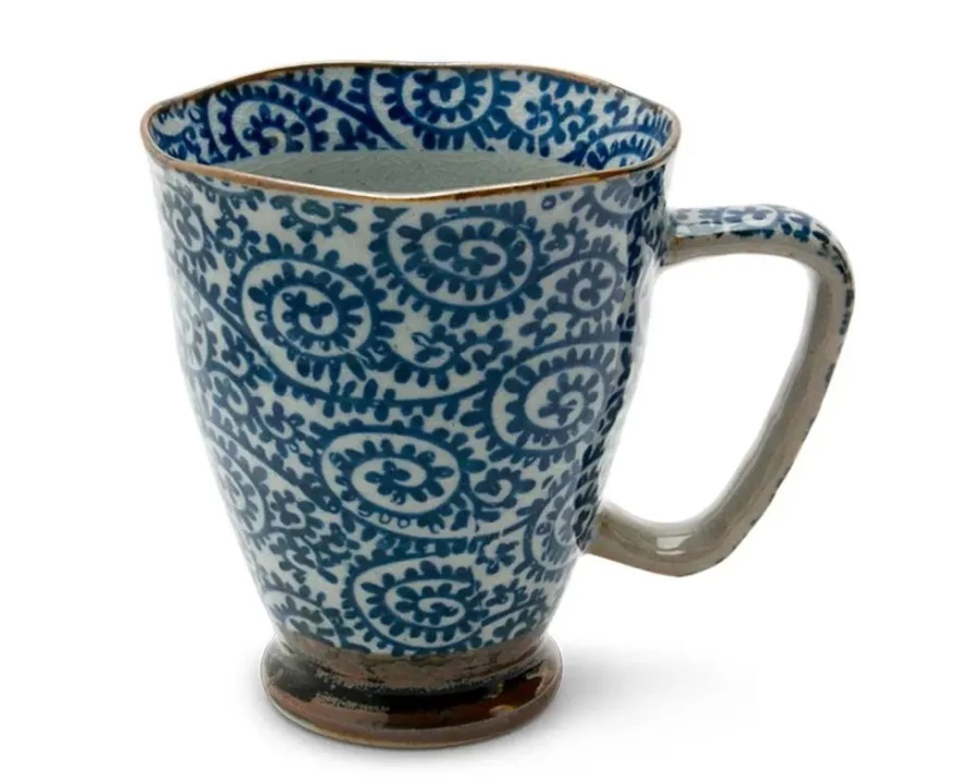 Miya Company Tako Karakusa Japanese Design 12 Oz Ceramic Coffee Mug
