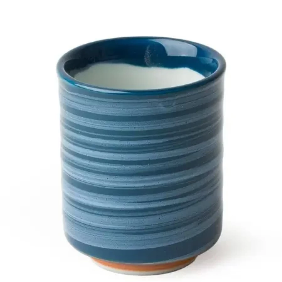 Miya Company Blue Teacup - Handcrafted Ceramic Rasen Design for Tea Lovers