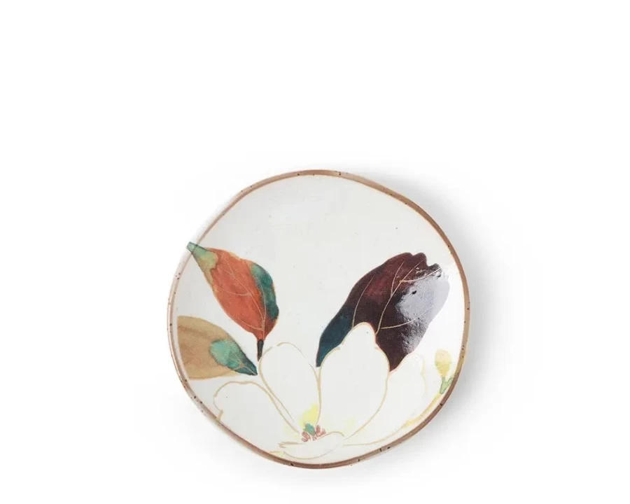 Miya Company White Floral Design Mini Plate - Elegant Ceramic Appetizer Dish for Decor & Serving
