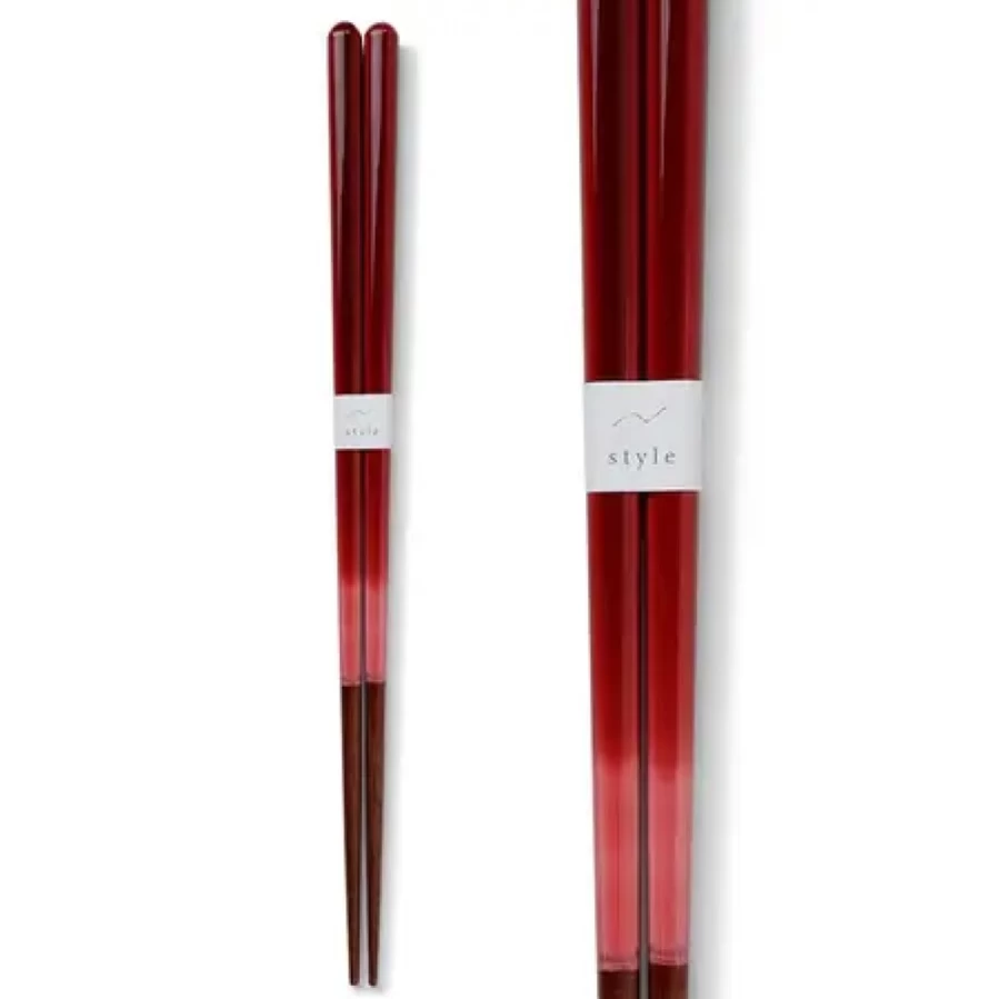 Miya Company Ombre Red Chopsticks - Elegant Gradient Color Dining Chopsticks