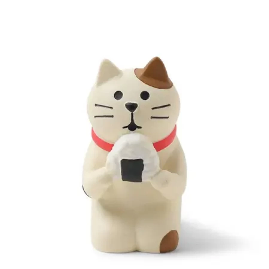 "Miya Company Omusubi Cat Figurine - Handcrafted Decorative Collectible"