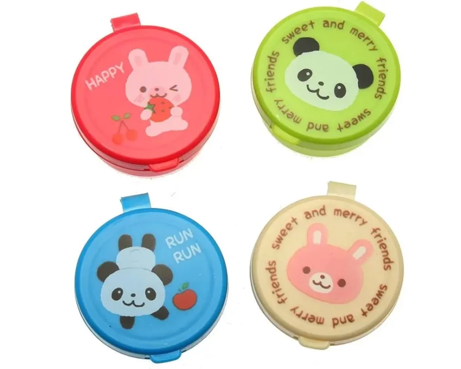 Miya Company Panda & Bunny Condiment Set - Portable Spice Container Case for Kitchen Storage