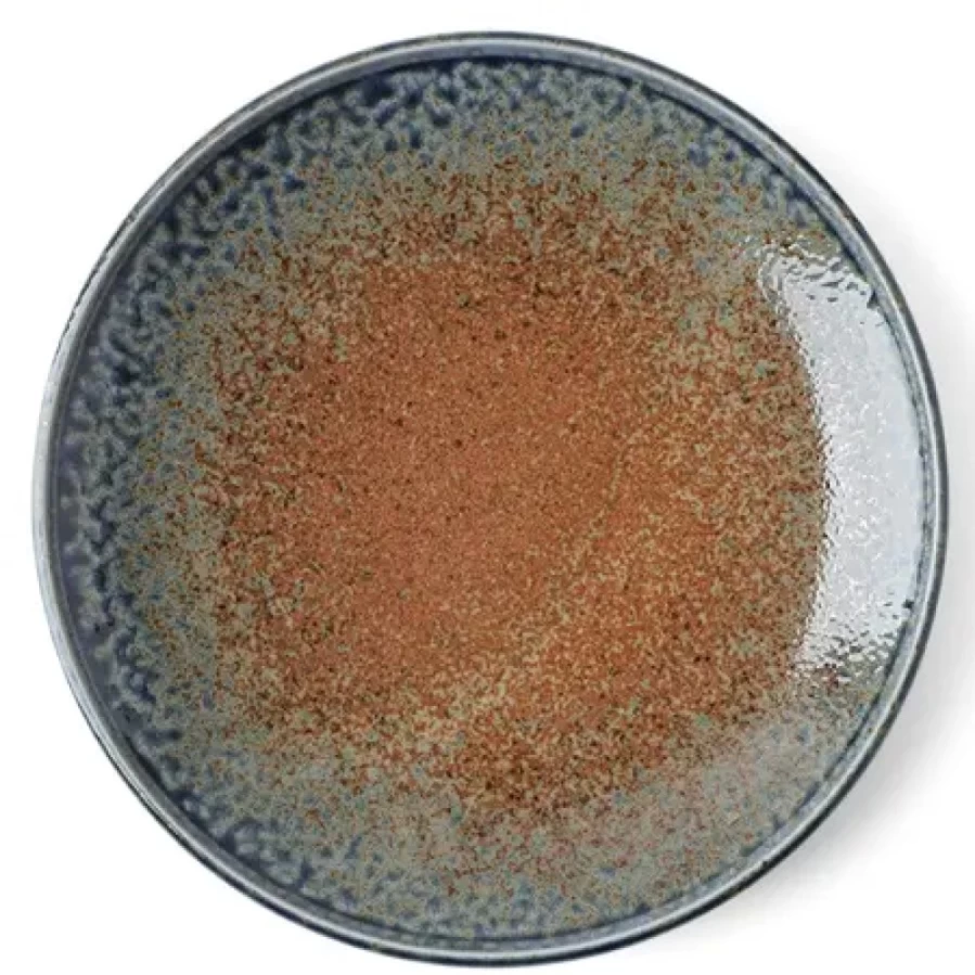 Miya Company Aoi Nagashi 11.25 Inch Ceramic Plate - Handcrafted Japanese Style Dining Dish