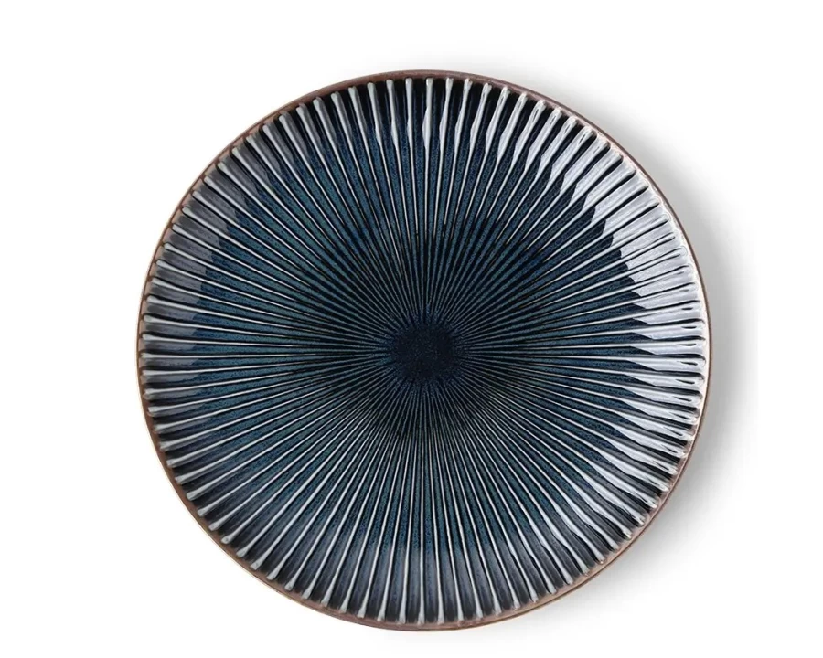 Miya Company Navy Blue 9.25 Inch Ceramic Plate – Aiya Collection Dinnerware