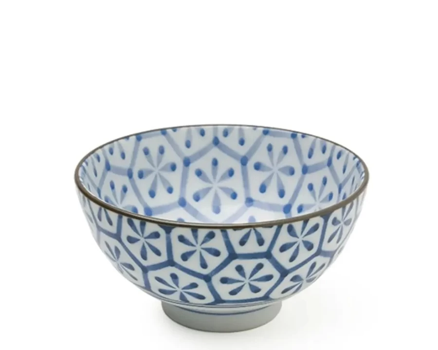 Miya Company Hana Kikkou 4.25-inch Japanese Rice Bowl – Elegant Floral Design Ceramic Bowl for Dining & Serving