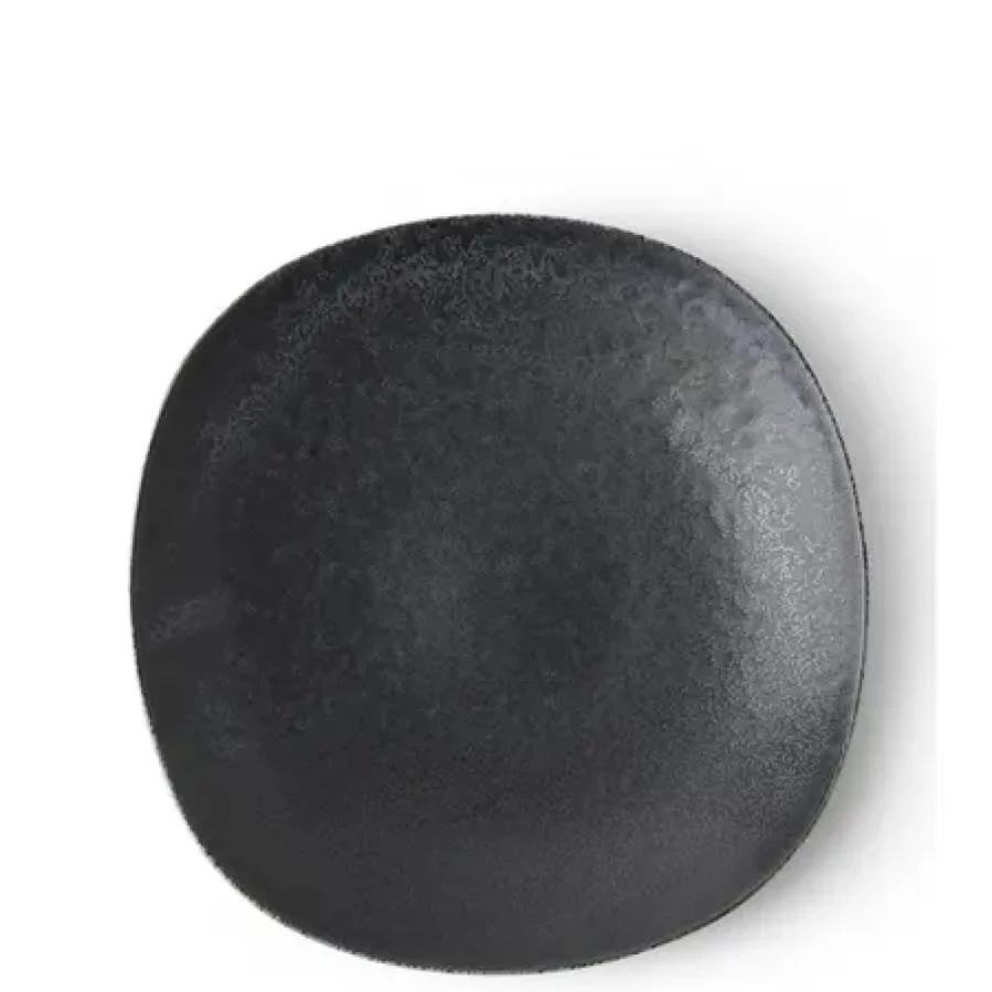 Miya Company Black Cosmos Shiho Ceramic Plate 7.6 Inches - Elegant Dinnerware for Modern Dining