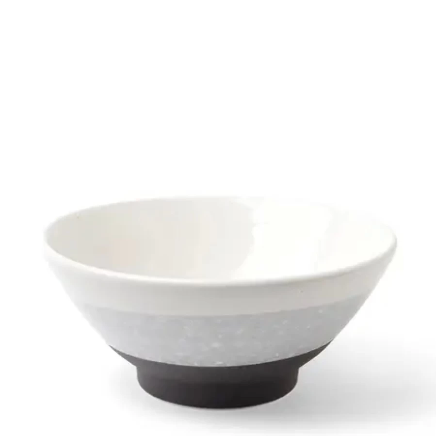 "MIYA COMPANY 7.5 Inch Gradient Black & White Ceramic Bowl - Stylish Dining & Serving Dish"