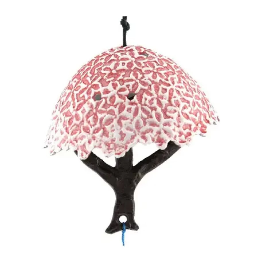 Miya Company Pink Sakura Tree Wind Chime - Handmade Decorative Outdoor Garden Wind Chime with Cherry Blossom Design