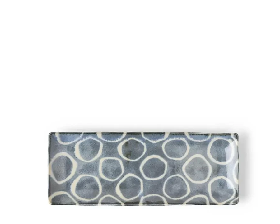 "Rustic White Ceramic Rectangle Plate - Handcrafted Dinnerware by Miya Company"