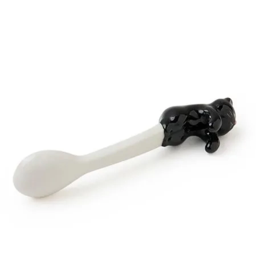 Miya Company Black Cat-Shaped Hanging Spoon - Decorative Kitchen Utensil