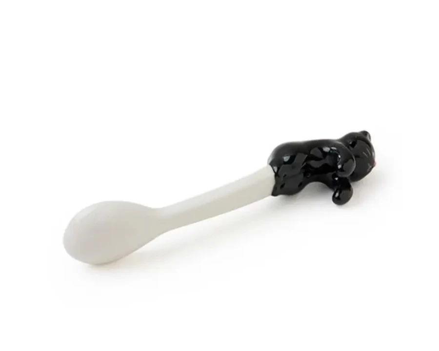 Miya Company Black Cat-Shaped Hanging Spoon - Decorative Kitchen Utensil