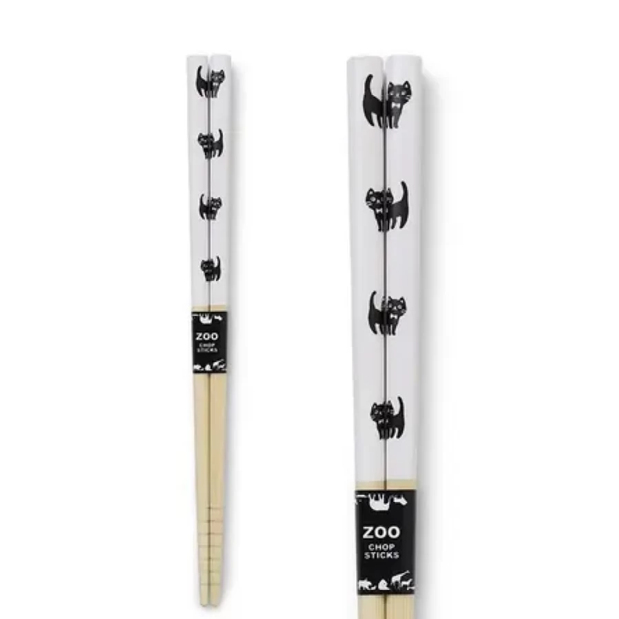 "Elegant Black Cat Chopsticks Set by Miya Company – Stylish and Functional Dining Utensils"