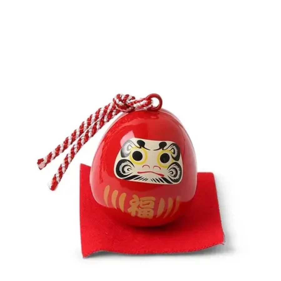 Miya Company Daruma Wind Chime - Traditional Japanese Decorative Bell for Home and Garden