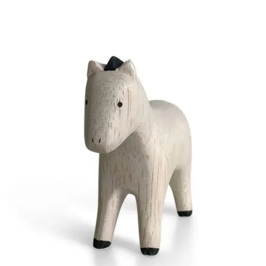 Miya Company Wooden Pony Toy - Handcrafted T-Lab Animal Figurine for Kids Collection