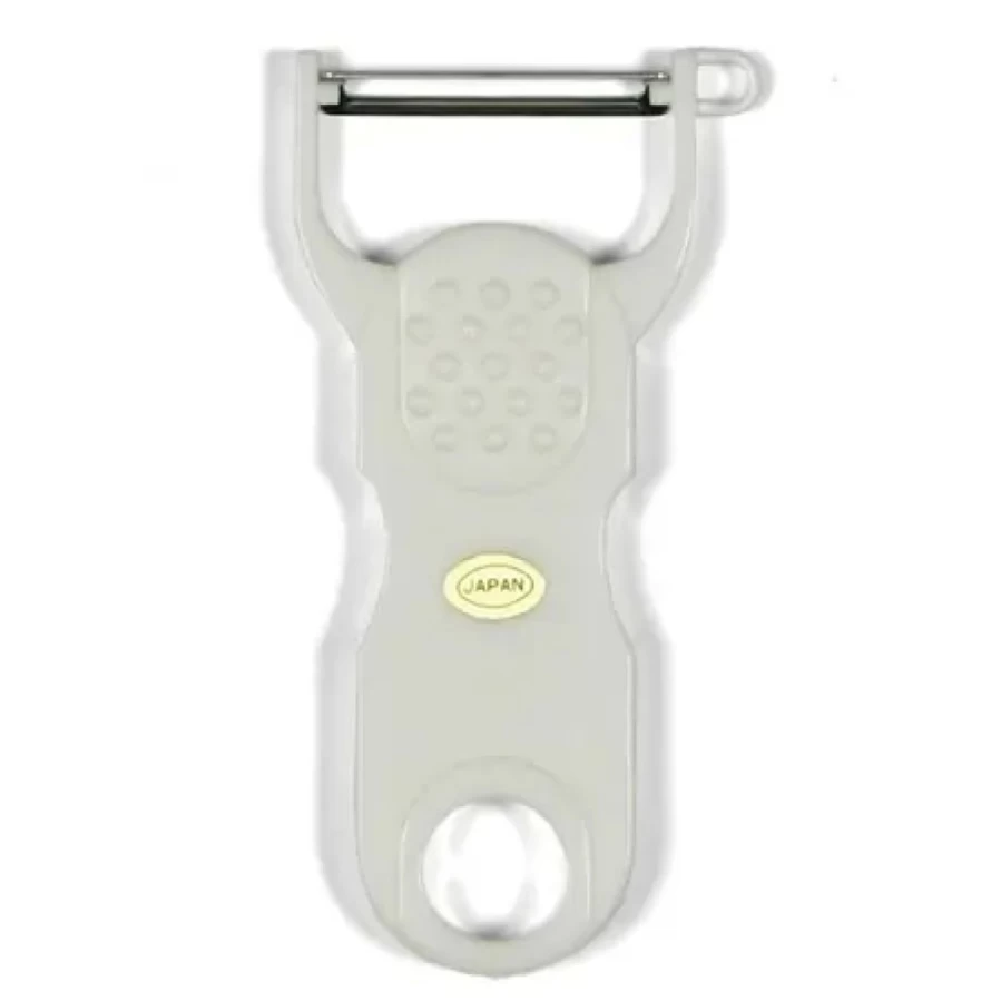 "Miya Company 5-Inch White Fruit Peeler - Stainless Steel Blade, Ergonomic Handle"