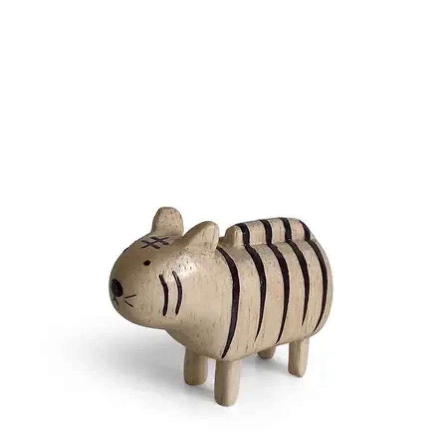 Miya Company Handcrafted Wooden Tiger Zodiac Animal Figurine - T-Lab Collection