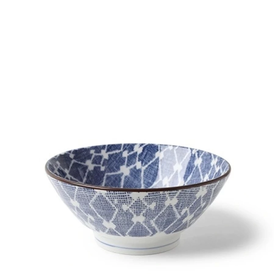 Miya Company Aizome Hishi 6.75 Inch Ceramic Bowl – Handcrafted Japanese Style Diningware