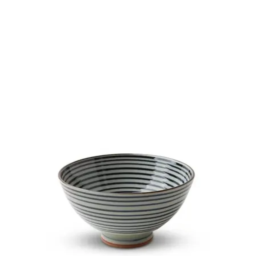 Miya Company Celadon Stripes 4.5-Inch Porcelain Rice Bowl – Handcrafted Asian Dining Tableware