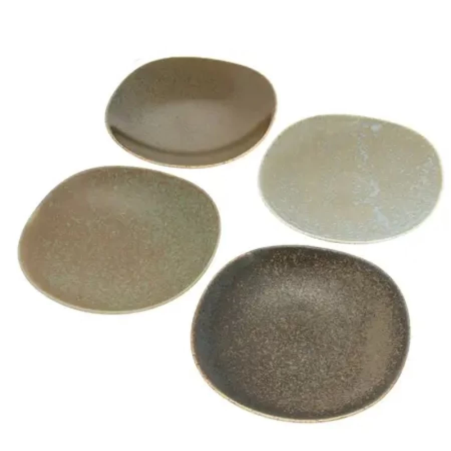 Miya Company 5-3/8" Pacific Forest Matte Dinner Plates Set - Durable Ceramic Plates for Everyday Use