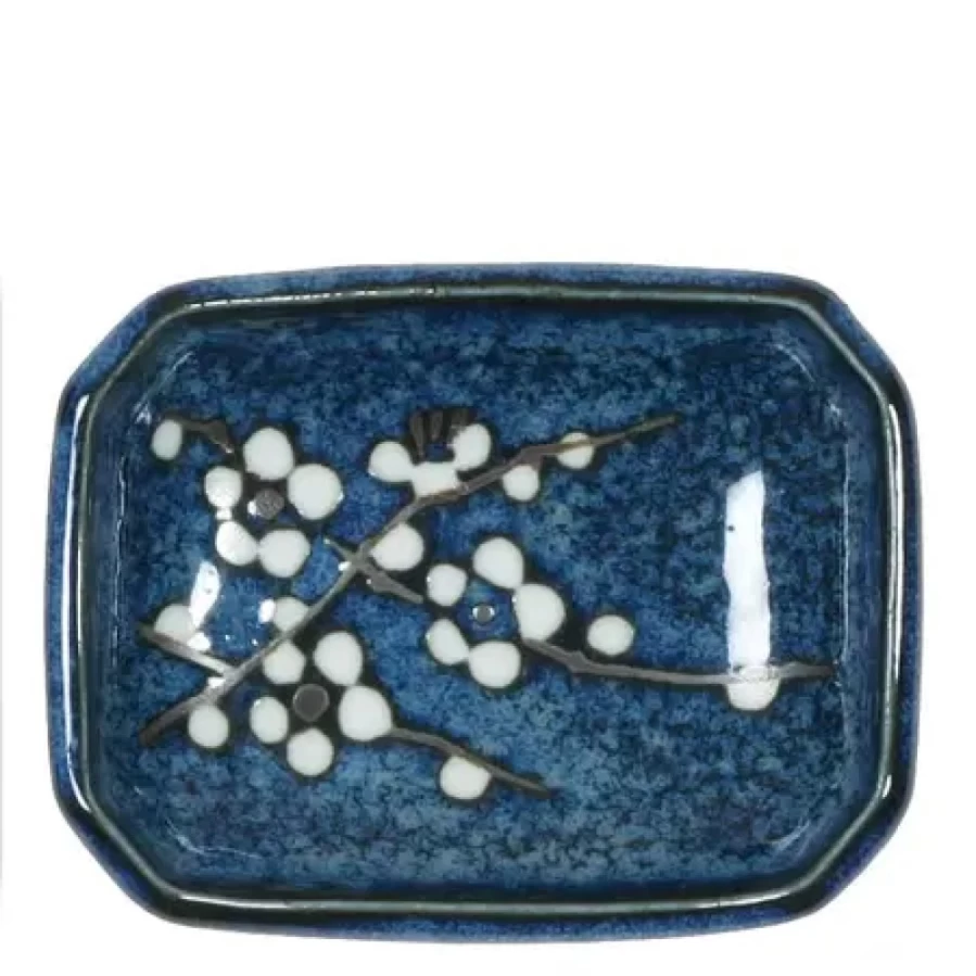 Miya Company Namako Blossoms Ceramic Sauce Dish 3.5" X 2.5" for Soy Sauce & Dipping