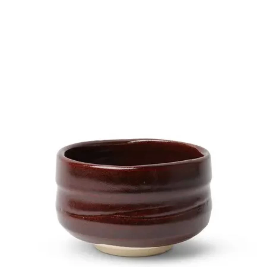 "Authentic Miya Company Matcha Bowl Set - Handcrafted Seto Tetsuaka Ceramic Tea Set for Japanese Tea Ceremony"