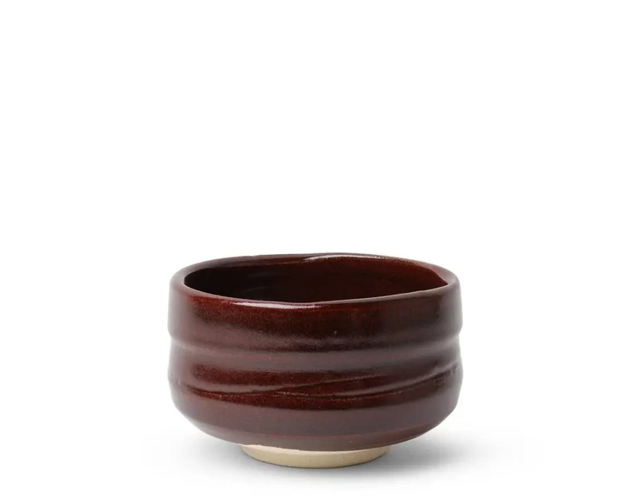 "Authentic Miya Company Matcha Bowl Set - Handcrafted Seto Tetsuaka Ceramic Tea Set for Japanese Tea Ceremony"