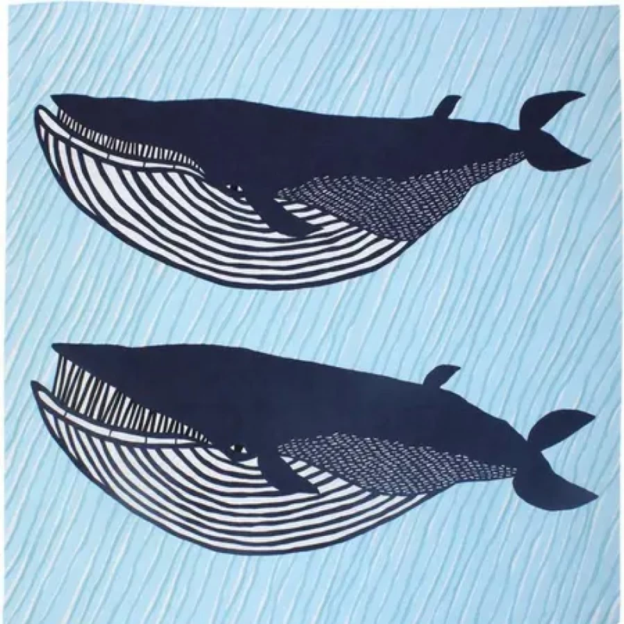 "Miya Company Furoshiki Whales 41-Inch Square Japanese Wrapping Cloth"