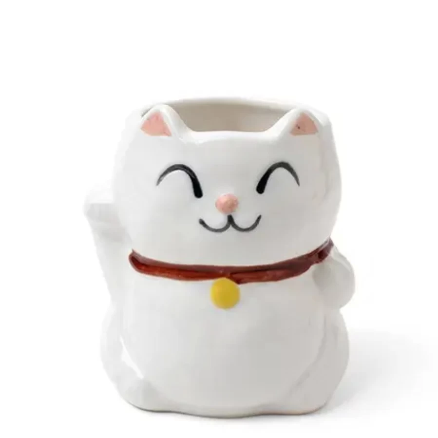 "White Cat Mug by Miya Company - Ceramic Coffee Cup with Cute Feline Design"