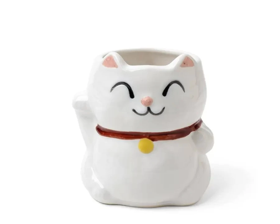 "White Cat Mug by Miya Company - Ceramic Coffee Cup with Cute Feline Design"