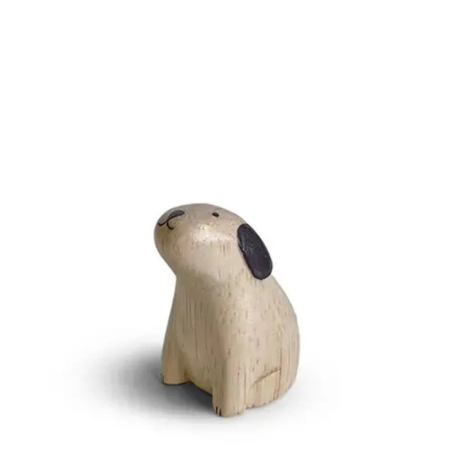 Miya Company Handcrafted Wooden Dog Zodiac Animal Figurine - T-Lab Collection